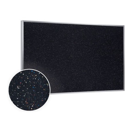 Ghent Ghent 4' x 6' Bulletin Board - Confetti Recycled Rubber Surface - Silver ATR46-CF
